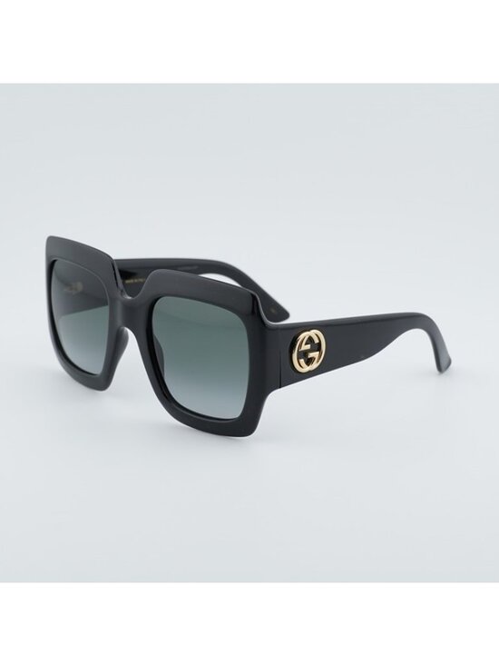 Gucci GG0053S 001 Sunglasses Black Square Frame, Grey Gradient Lenses main image 7